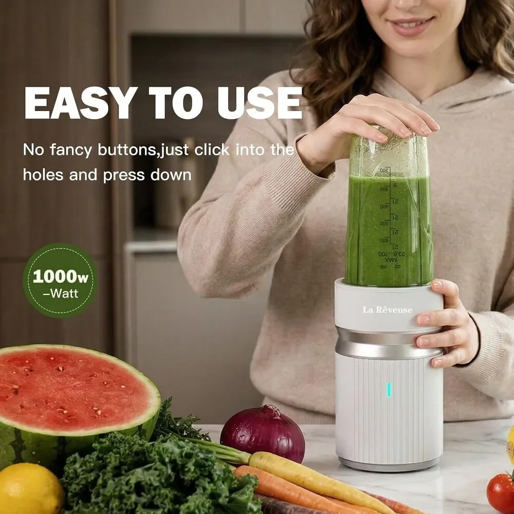 La Reveuse 1000-Watt Personal Blender for Shakes, Smoothies, Gray, LARB2307